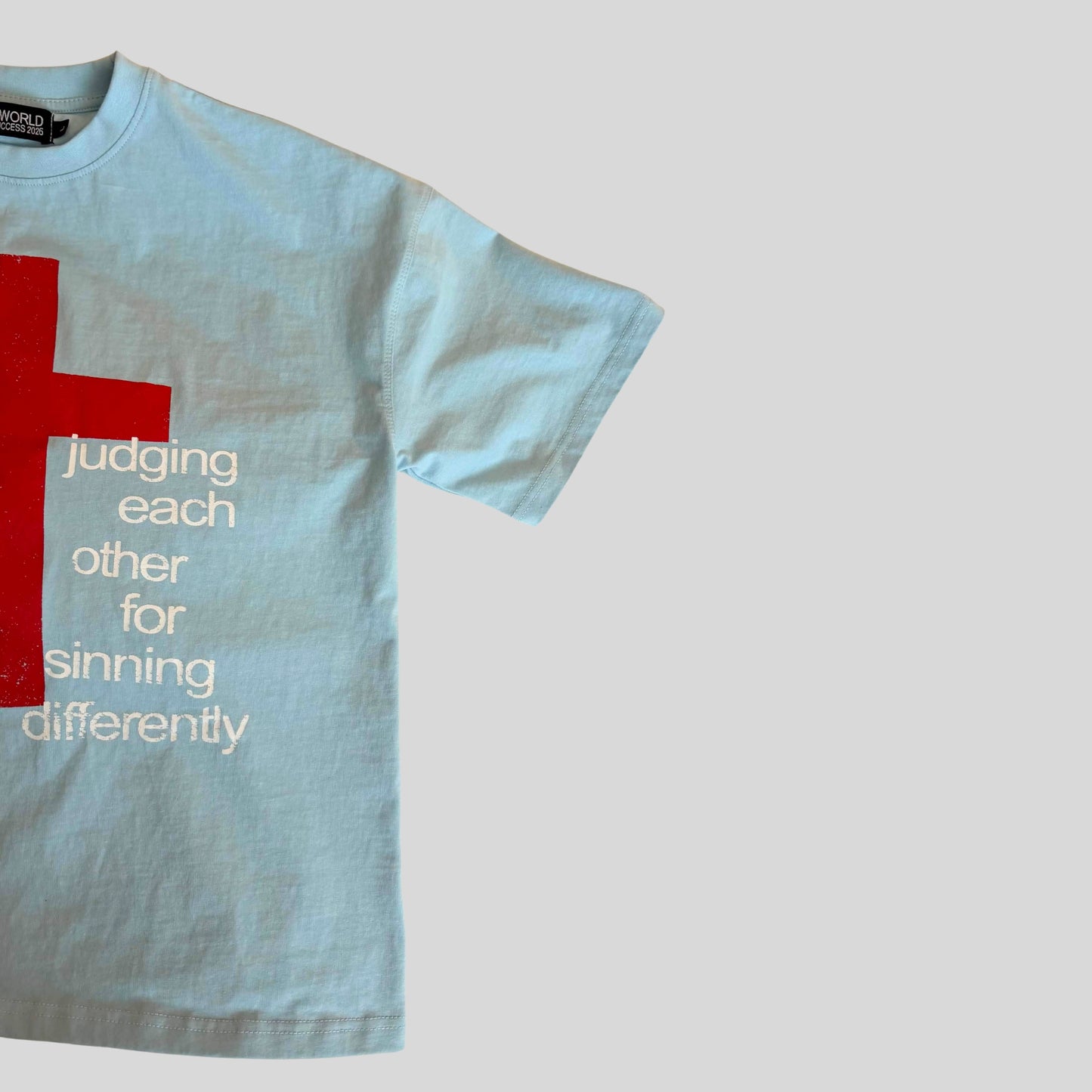 teal judgment t-shirt