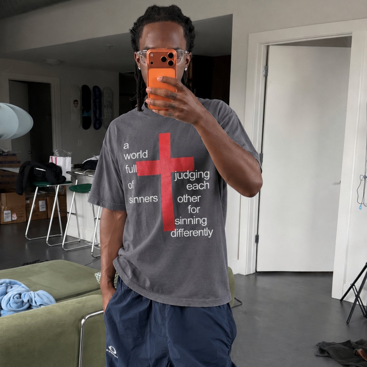 charcoal judgment t-shirt