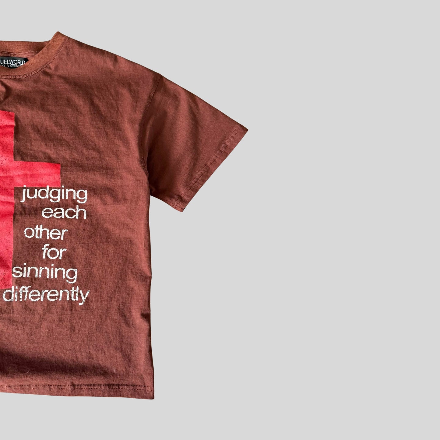 brown judgment t-shirt