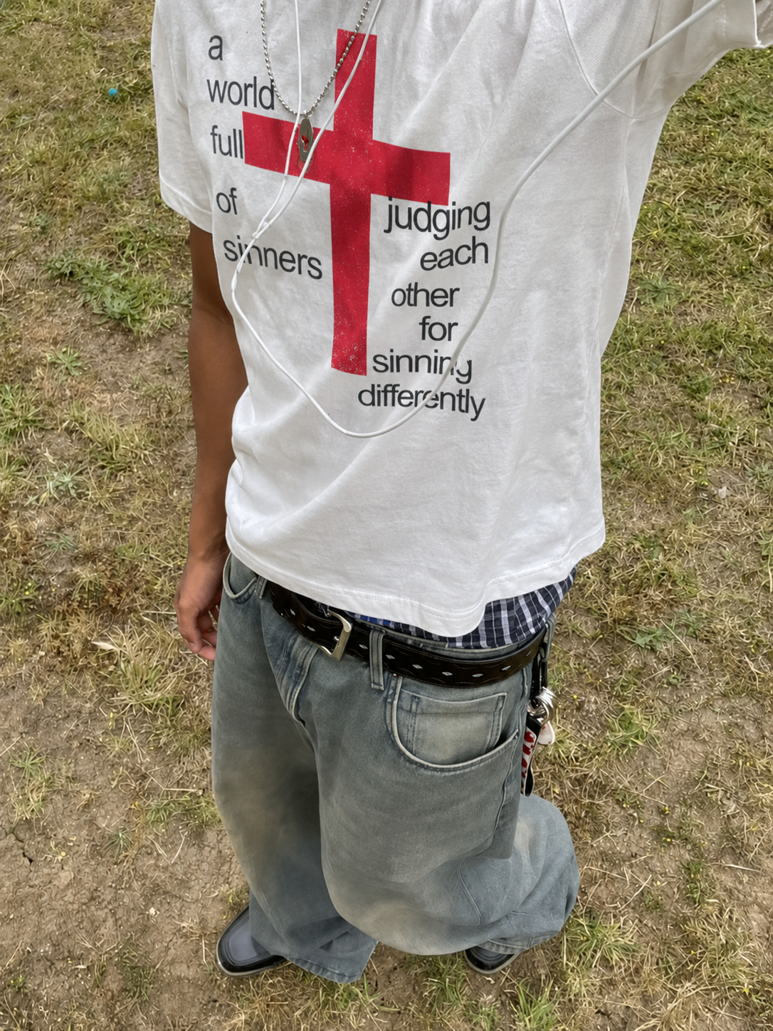 white judgment t-shirt Cruel World