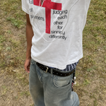 white judgment t-shirt Cruel World