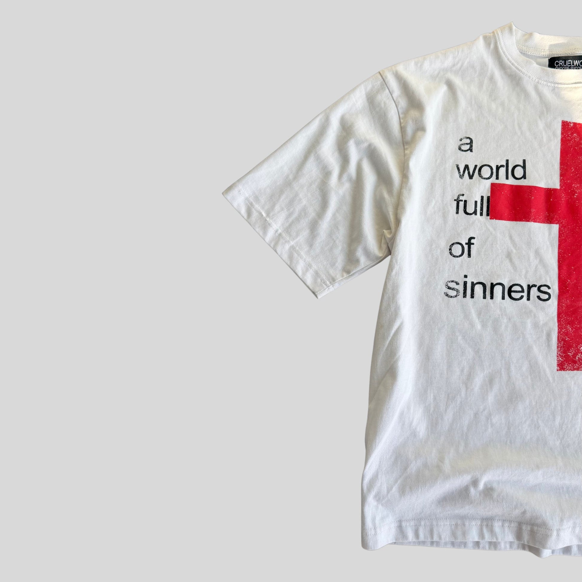 white judgment t-shirt Cruel World