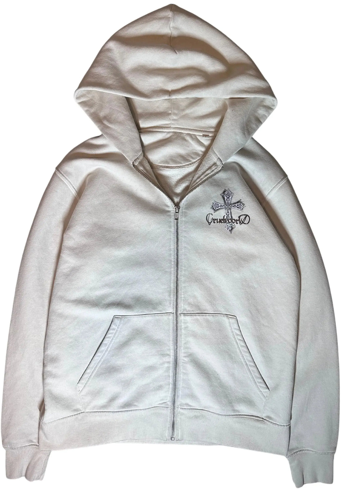 Cross Zip-Up Cream Cruel World